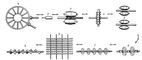 Схема технологічного процесу виробництва труб на трубопрокатному агрегаті з тривалкові подовжувальним станом: 1 - нагрів вихідної заготовки;  2 - центрування заготовки;  3 - прошивка на прошивному стані;  4 - розкочування на тривалкові стані;  5 - проміжний підігрів заготовки;  6 - прокатка на редукційний стані;  7 - калібрування труби на стані поперечно-гвинтової прокатки