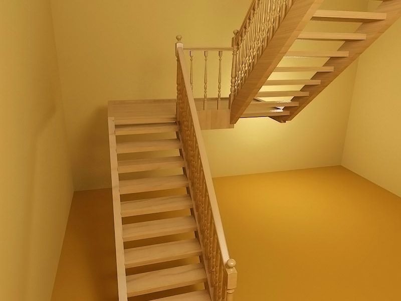 Конструкція з забіжними ступенями   Для монтажу майданчика потрібно додатковий простір   У цій гвинтових сходах поворот створений плавно, по всій висоті